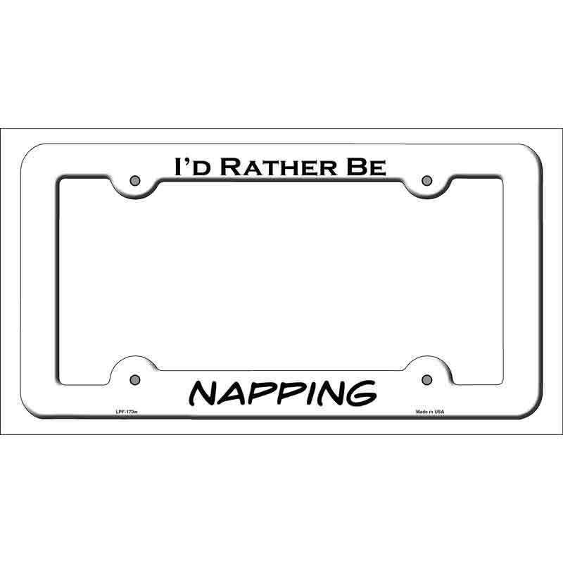 LPF-170w 12 x 6 in. Napping Novelty Metal License Plate Frame - White