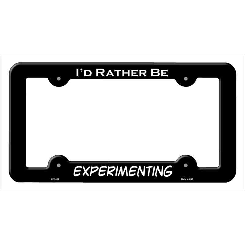 LPF-189b 12 x 6 in. Experimenting Novelty Metal License Plate Frame - Black