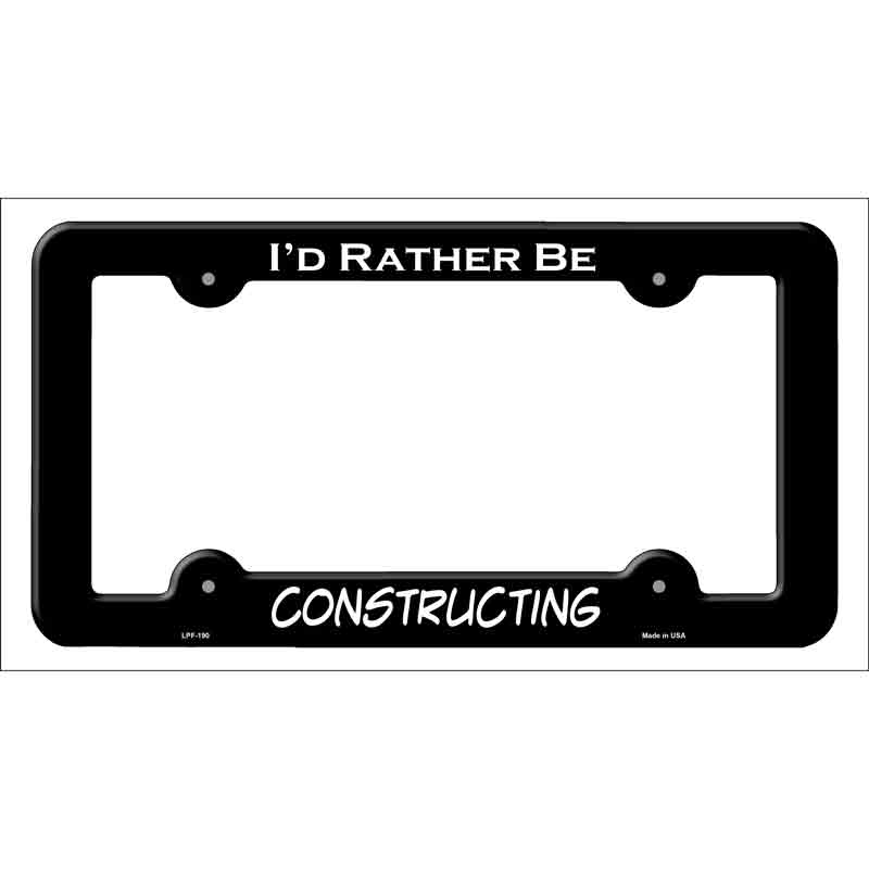 LPF-190w 12 x 6 in. Constructing Novelty Metal License Plate Frame - White