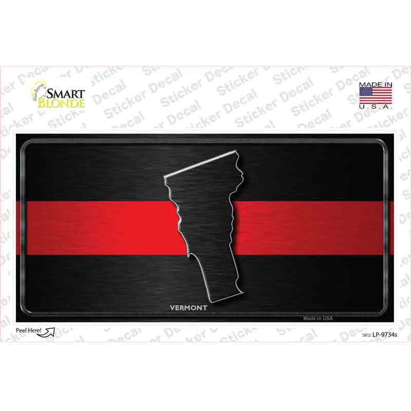 LP-9734s-M Vermont Thin Red Line Novelty Sticker Decal - Medium