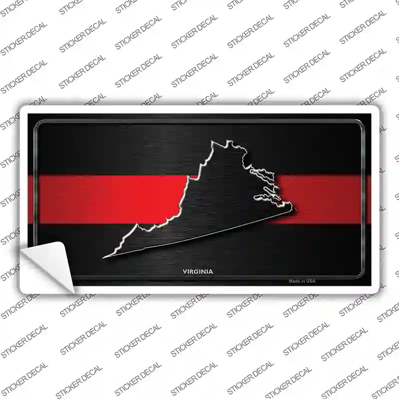 LP-9735s-S Virginia Thin Red Line Novelty Sticker Decal - Small