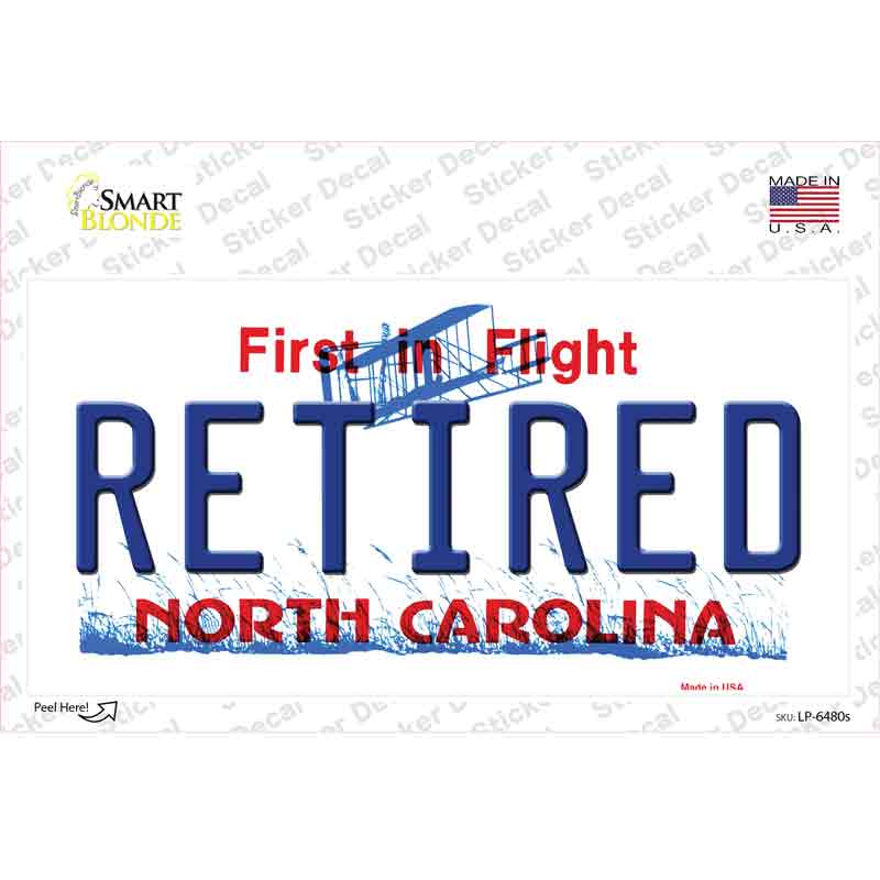 LP-6480s-M Retired North Carolina Novelty Sticker Decal - Medium