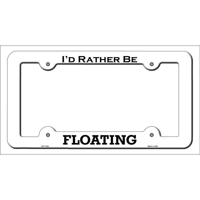 LPF-179w 12 x 6 in. Floating Novelty Metal License Plate Frame - White