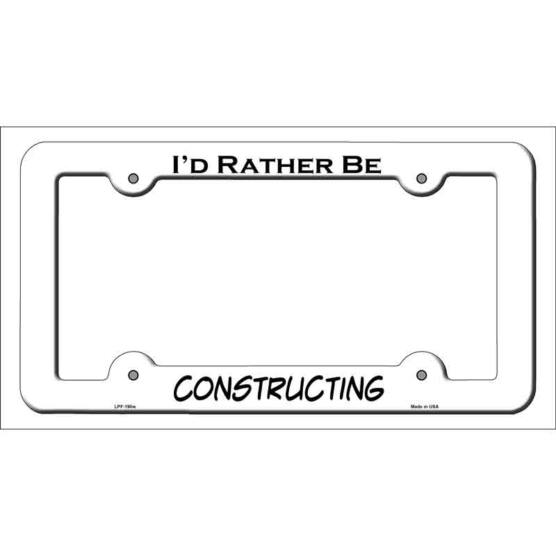 LPF-190b 12 x 6 in. Constructing Novelty Metal License Plate Frame - Black