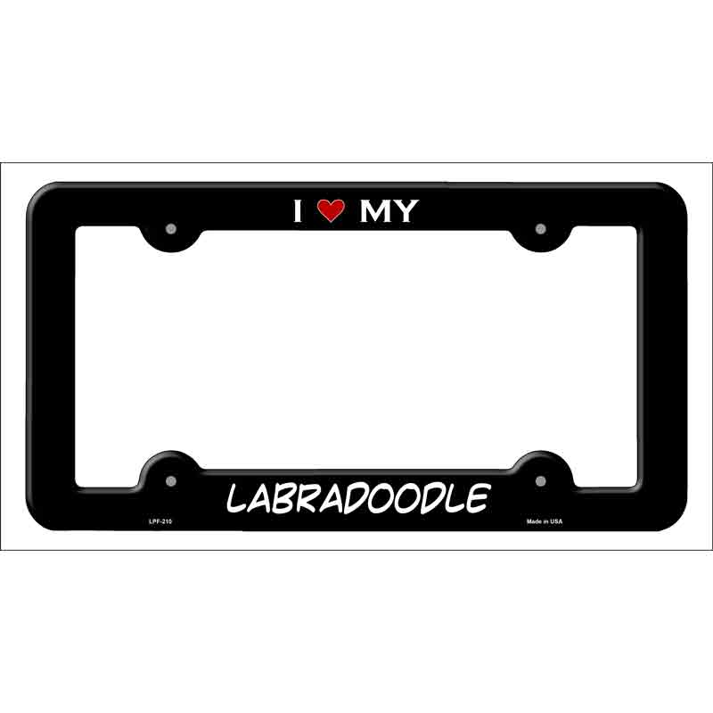 LPF-210b 12 x 6 in. Labradoodle Novelty Metal License Plate Frame - Black