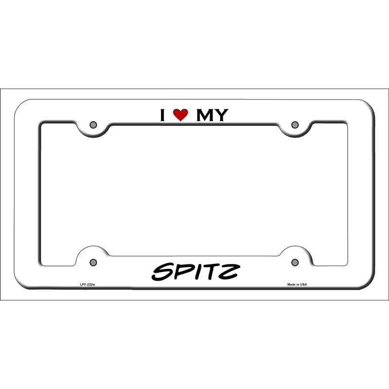 LPF-222w 12 x 6 in. Spitz Novelty Metal License Plate Frame - White