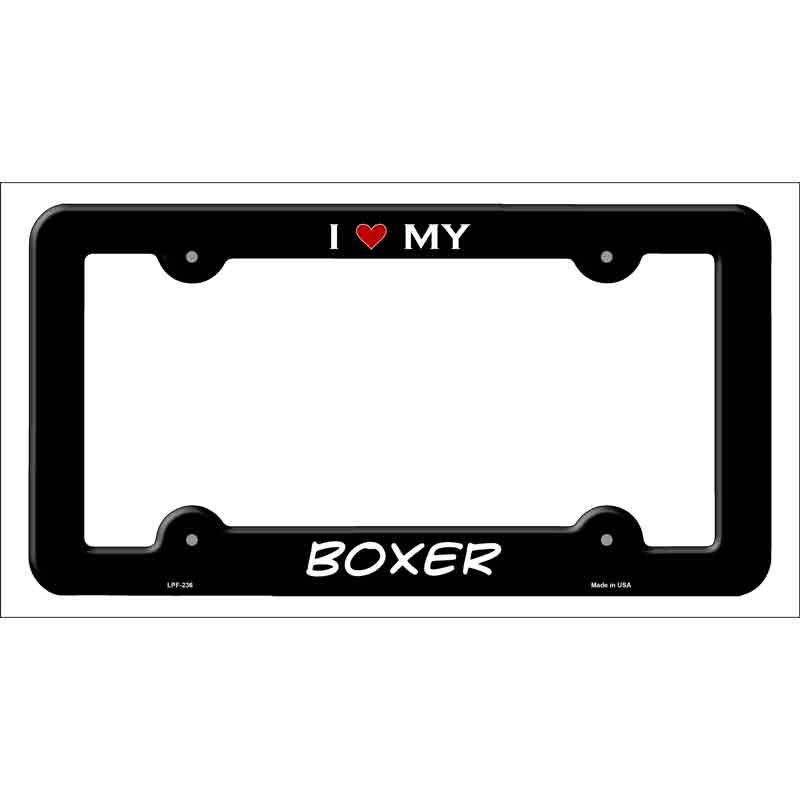 LPF-236b 12 x 6 in. Boxer Novelty Metal License Plate Frame - Black