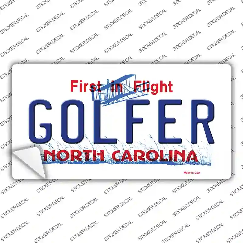 LP-6481s-S Golfer North Carolina Novelty Sticker Decal - Small
