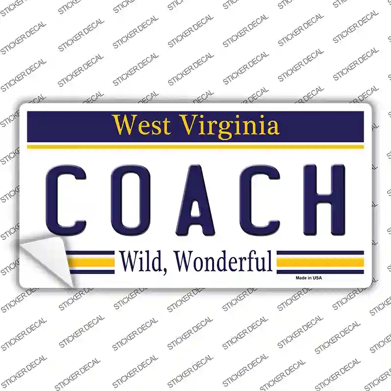 LP-6535s-XL Coach West Virginia Novelty Sticker Decal - Extra Large