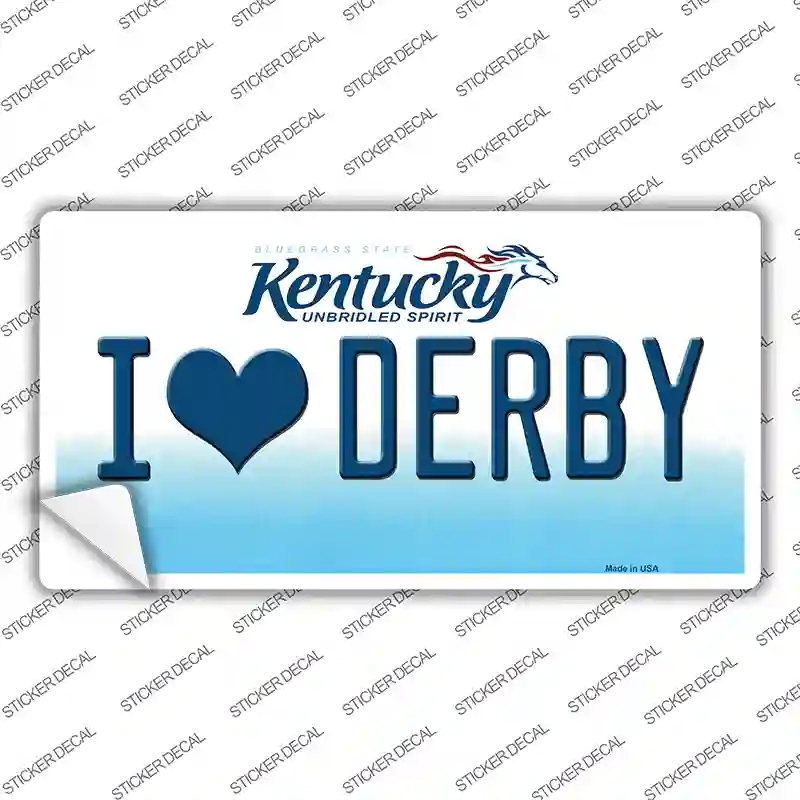 LP-6800s-S I Love Derby Kentucky Novelty Sticker Decal - Small