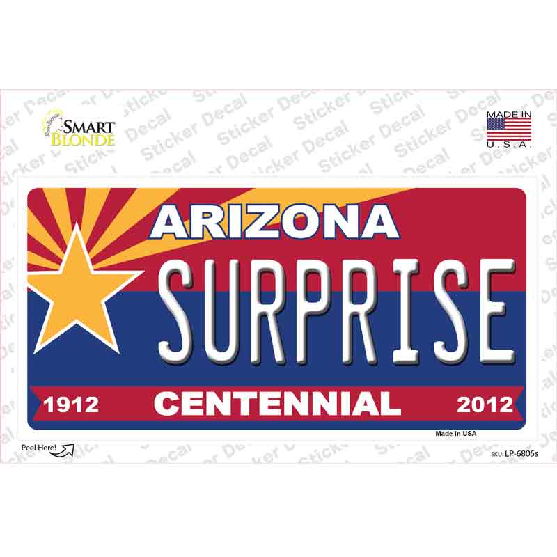 LP-6805s-M Arizona Centennial Surprise Novelty Sticker Decal - Medium