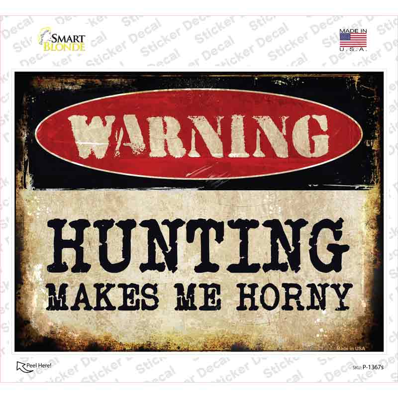 P-1367s-M Hunting Novelty Rectangle Sticker Decal - Medium
