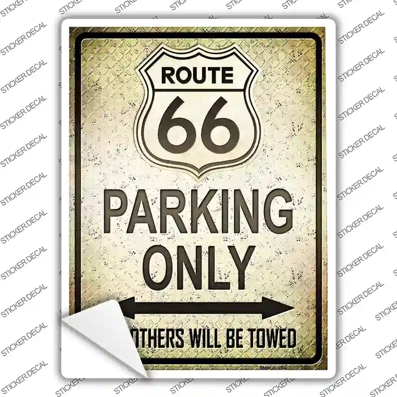 P-1389s-L Route 66 Only Novelty Rectangle Sticker Decal - Large