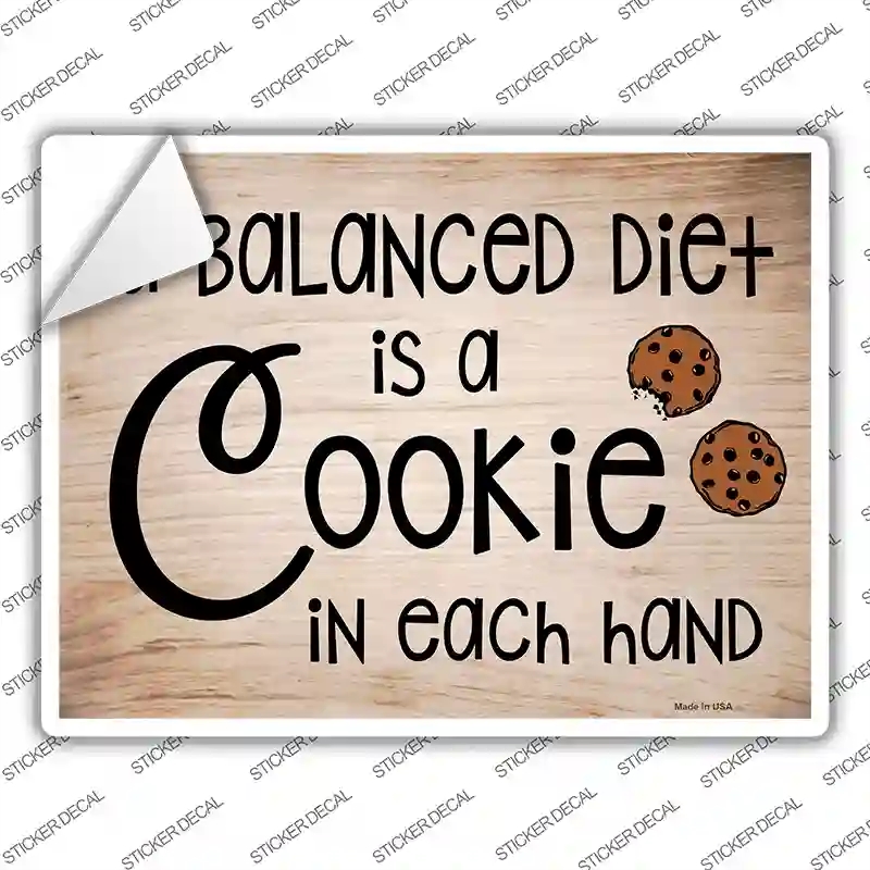 P-1408s-L A Balanced Diet Novelty Rectangle Sticker Decal - Large