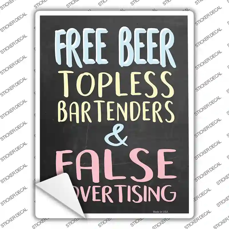 P-1442s-XL Free Beer Novelty Rectangle Sticker Decal - Extra Large
