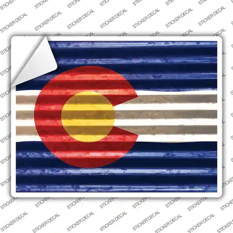 P-2320s-S Colorado Flag Novelty Rectangle Sticker Decal - Small