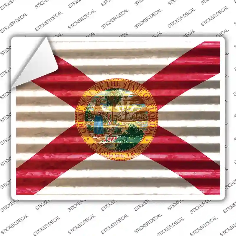 P-2323s-L Florida Flag Novelty Rectangle Sticker Decal - Large