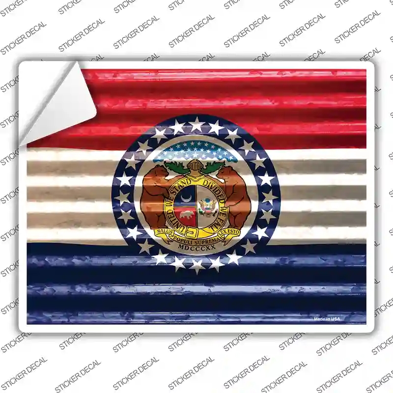 P-2339s-S Missouri Flag Novelty Rectangle Sticker Decal - Small