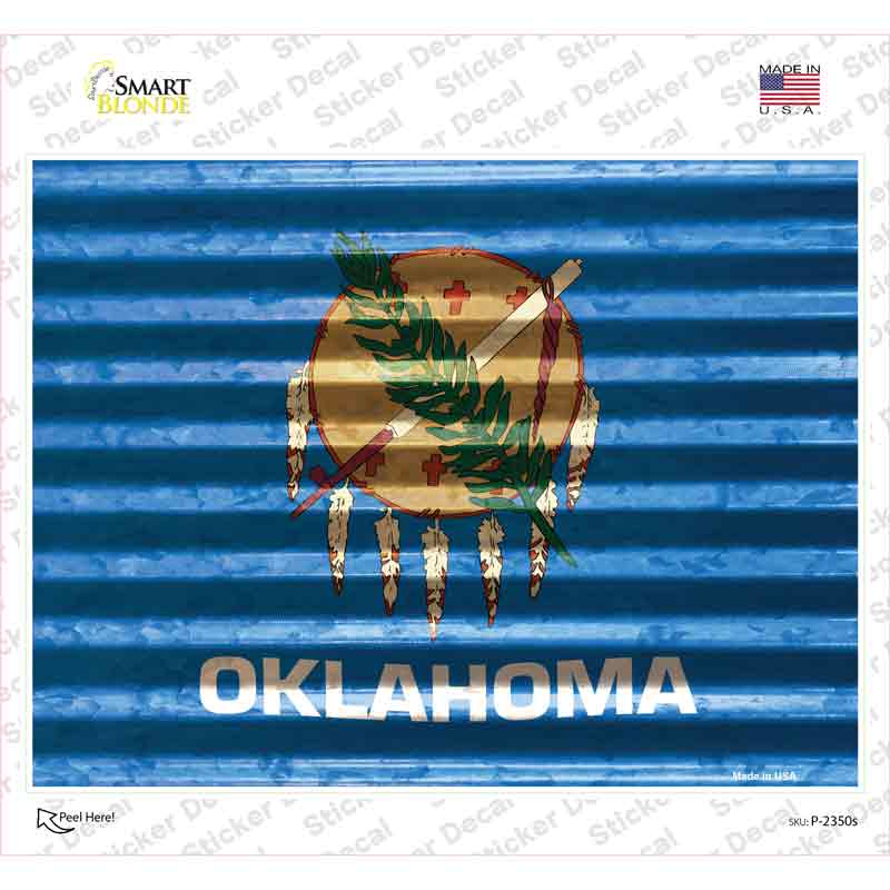 P-2350s-M Oklahoma Flag Novelty Rectangle Sticker Decal - Medium