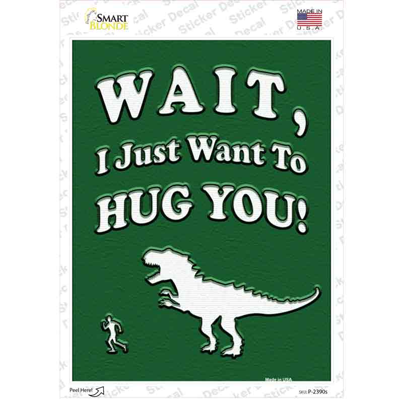 P-2390s-M Just Want to Hug You Novelty Rectangle Sticker Decal - Medium