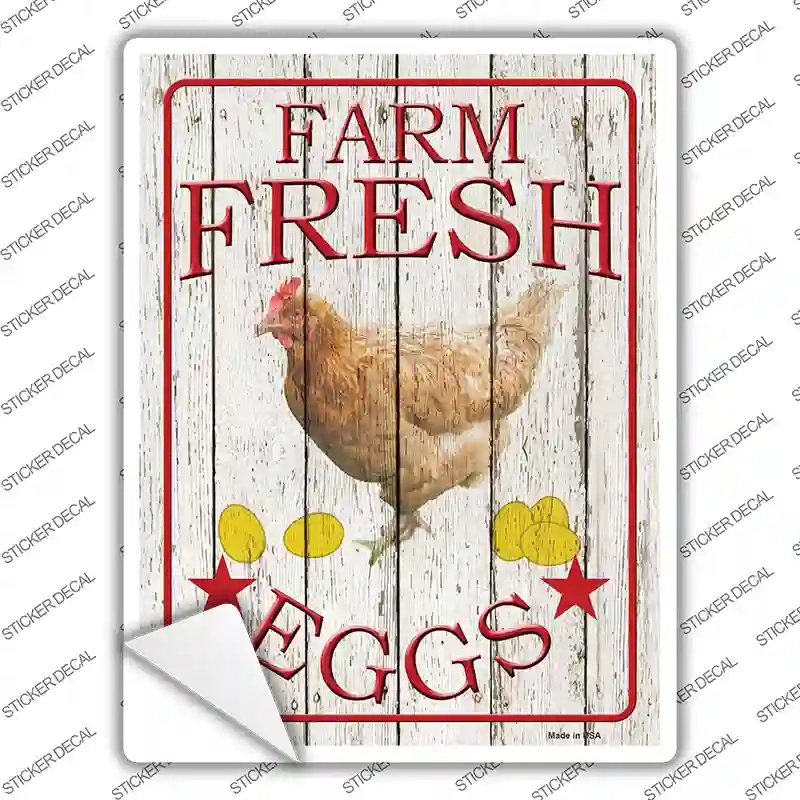 P-2922s-L Farm Fresh Eggs Novelty Rectangle Sticker Decal - Large