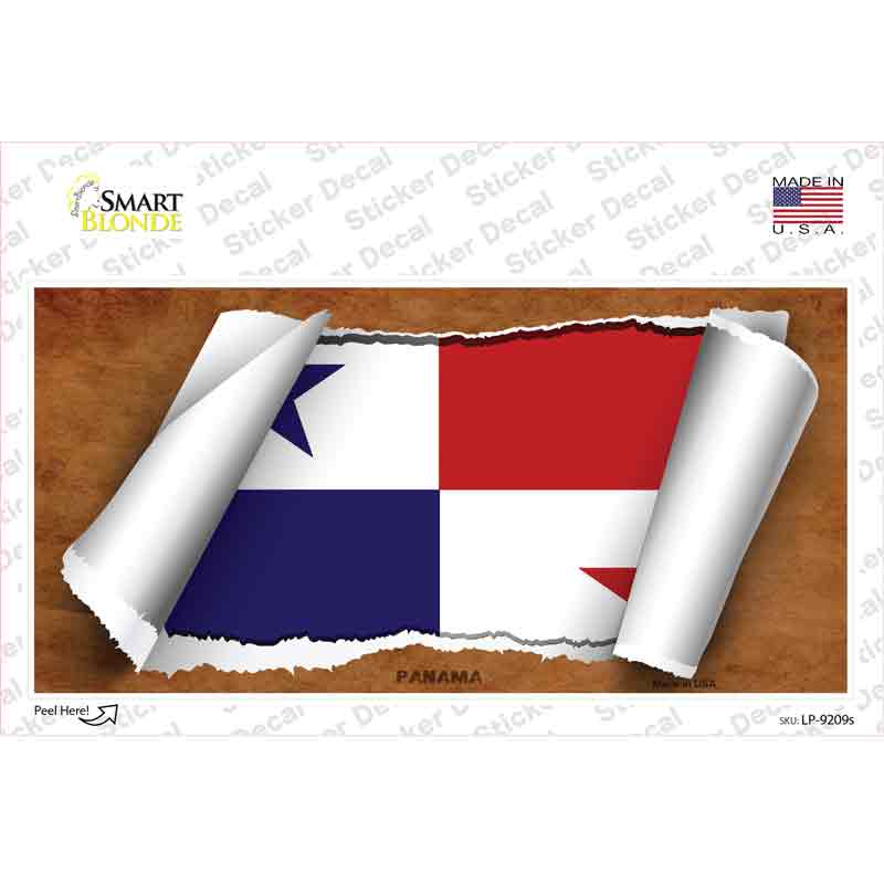 LP-9209s-M Panama Flag Scroll Novelty Sticker Decal - Medium
