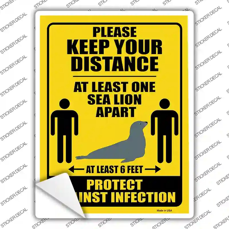 P-3417s-L One Seal Apart Novelty Rectangle Sticker Decal - Large