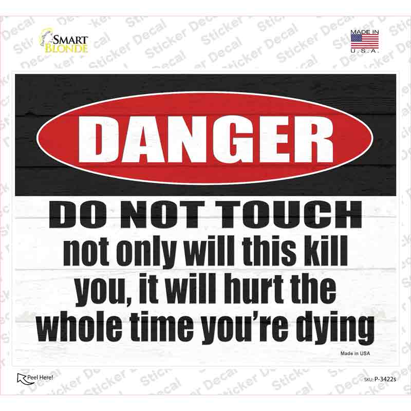 P-3422s-M It Will Hurt While Dying Novelty Rectangle Sticker Decal - Medium