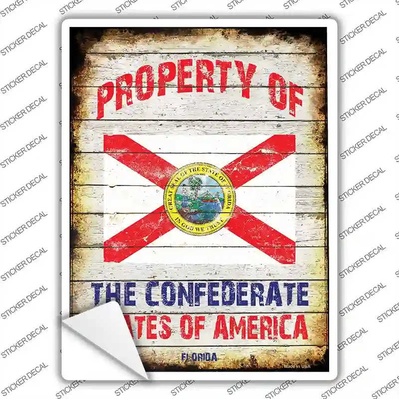 P-1158s-S Property of Florida Novelty Rectangle Sticker Decal - Small