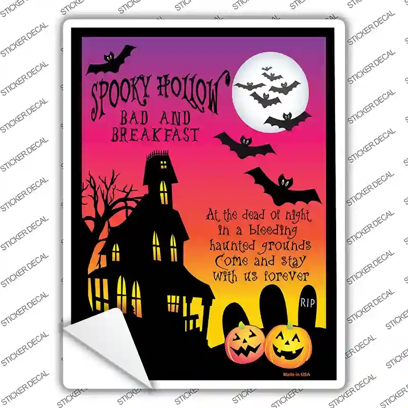 P-1169s-L Spooky Hollow Novelty Rectangle Sticker Decal - Large