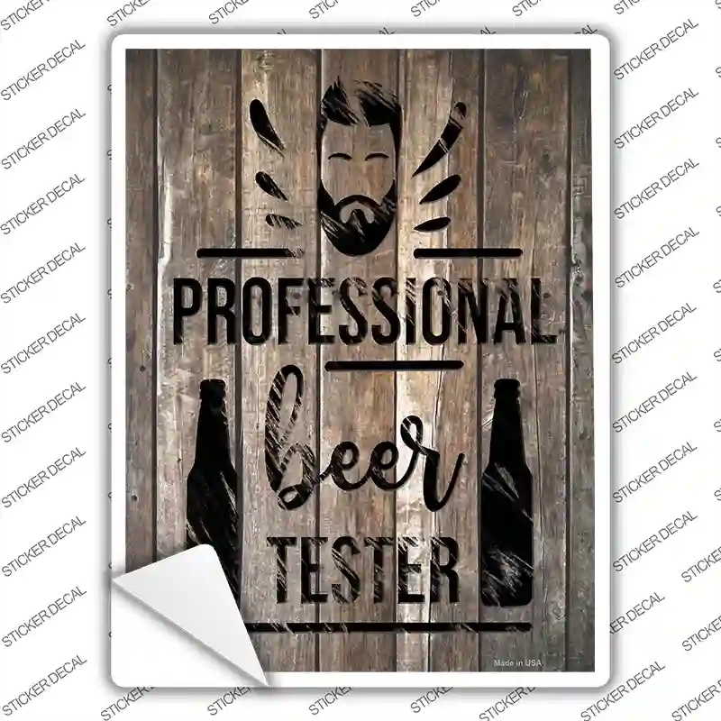 P-3582s-S Professional Beer Tester Novelty Rectangle Sticker Decal - Small