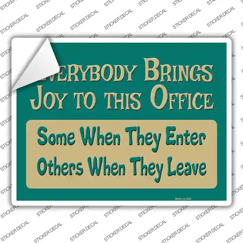 P-1293s-S Joy to the Office Novelty Rectangle Sticker Decal - Small
