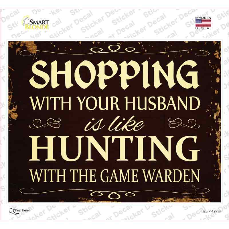 P-1295s-M Shopping Novelty Rectangle Sticker Decal - Medium