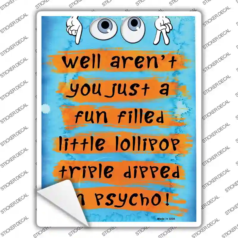 P-1307s-S Little Lollipop Novelty Rectangle Sticker Decal - Small