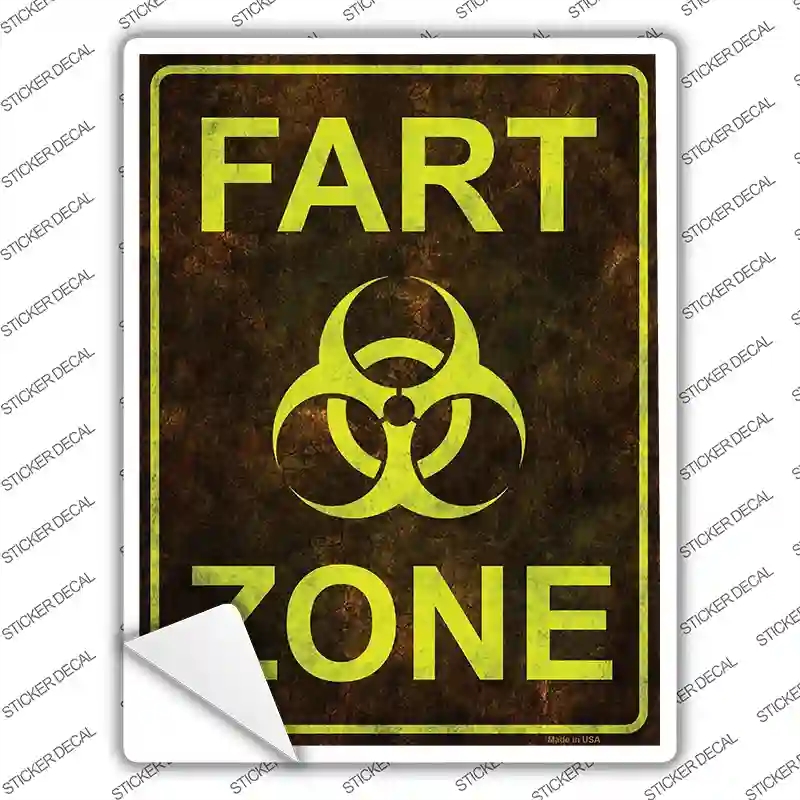 P-1313s-S Fart Zone Novelty Rectangle Sticker Decal - Small