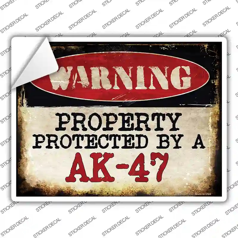P-1341s-L An AK-47 Novelty Rectangle Sticker Decal - Large