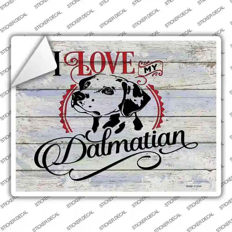 P-3794s-S I Love My Dalmation Novelty Rectangle Sticker Decal - Small