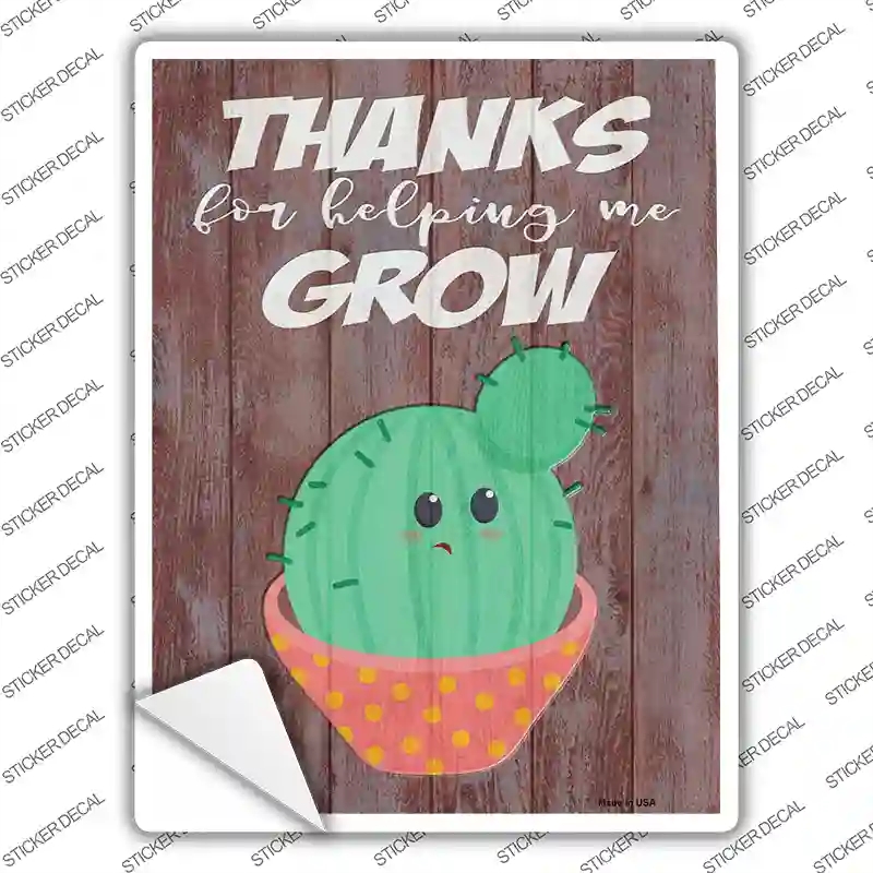 P-3818s-XL Helping Grow Yellow Dots Cactus Novelty Rectangle Sticker Decal - Extra Large