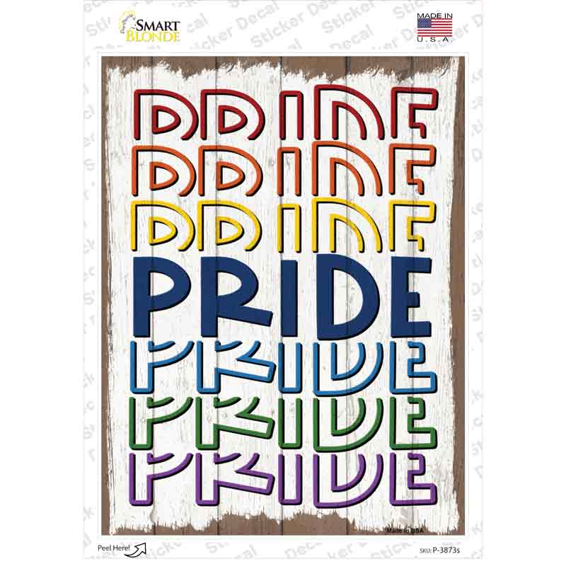 P-3873s-M Rainbow Pride Novelty Rectangle Sticker Decal - Medium
