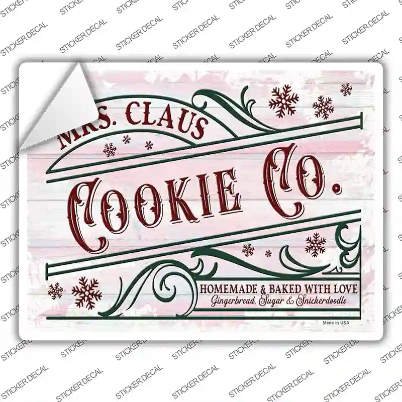 P-3889s-L Mrs. Claus Cookie Co Novelty Rectangle Sticker Decal - Large