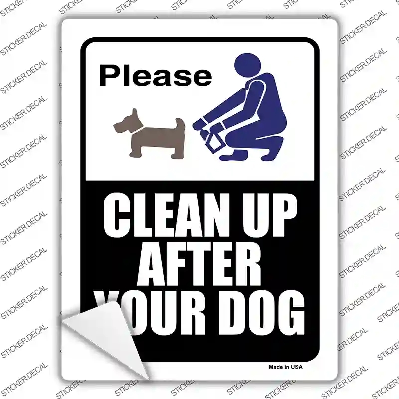P-614s-XL Clean After Your Dog Novelty Rectangle Sticker Decal - Extra Large