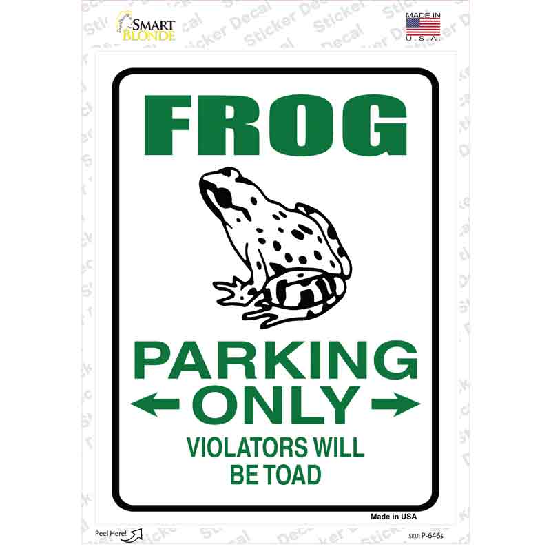 P-646s-M Frog Only Novelty Rectangle Sticker Decal - Medium