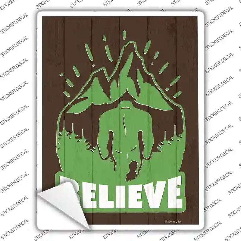 P-3395s-S Believe in Bigfoot Novelty Rectangle Sticker Decal - Small