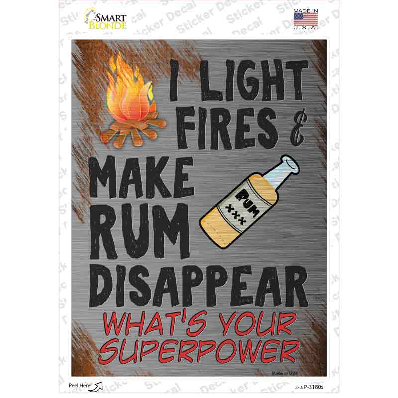 P-3180s-M Make Rum Disappear Novelty Rectangle Sticker Decal - Medium