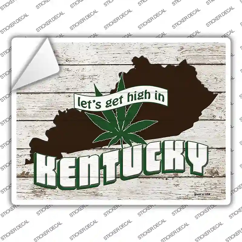 P-3214s-XL Get High in Kentucky Novelty Rectangle Sticker Decal - Extra Large