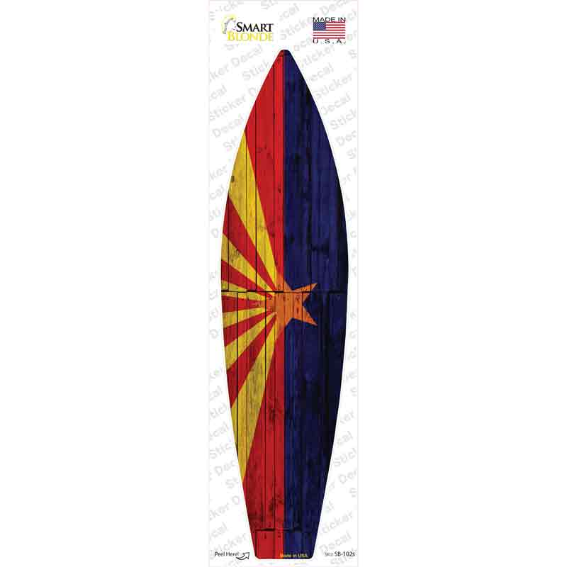 SB-102s-M Arizona State Flag Novelty Surfboard Sticker Decal - Medium