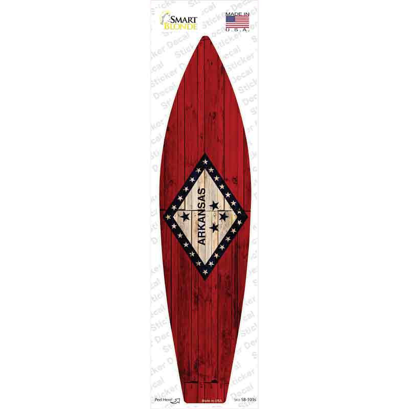 SB-103s-M Arkansas State Flag Novelty Surfboard Sticker Decal - Medium