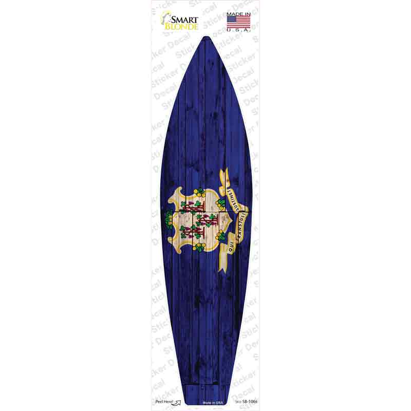 SB-106s-M Connecticut State Flag Novelty Surfboard Sticker Decal - Medium