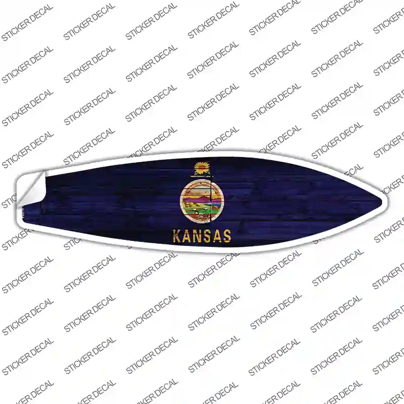 SB-115s-XL Kansas State Flag Novelty Surfboard Sticker Decal - Extra Large