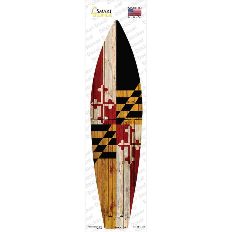 SB-119s-M Maryland State Flag Novelty Surfboard Sticker Decal - Medium